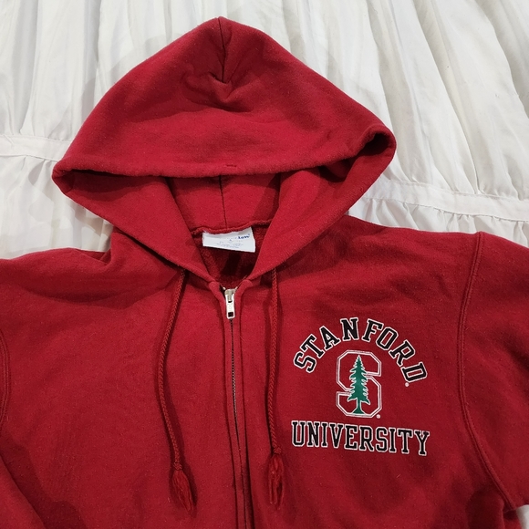 Champion Authentic Stanford University Hooded Zip-up Sweatshirt Size Small - Picture 10 of 11
